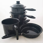 Jogo De Panelas Esmaltadas Com Caçarola Frigideira E Canecão