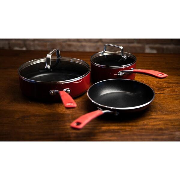 Jogo De Panelas KitchenAid Indução 3 Peças Empire Red - Kitch