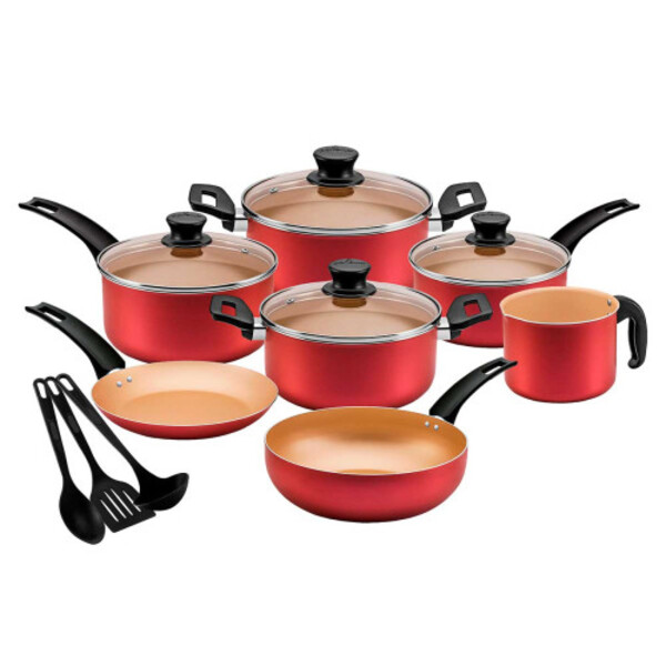 Jogo De Panelas Panelux Magnific 5001209 Cereja Em Alumínio 1