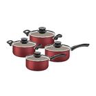 Jogo De Panelas Salvador Exclusivo Alumínio Antiaderente Verm