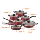 Jogo De Panelas Salvador Exclusivo Alumínio Antiaderente Verm