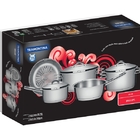 Jogo De Panelas Solar Em Aco Inox Com Fundo Triplo E Tampas D