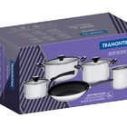 Jogo De Panelas Solar Silicone Em Aco Inox 5 Pecas Tramontina