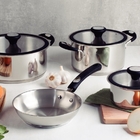 Jogo De Panelas Solar Silicone Inox Fundo Triplo 4 Peças Tram