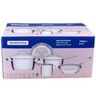 Jogo De Panelas Tramontina Allegra Em Aço Inox Com Fundo Trip