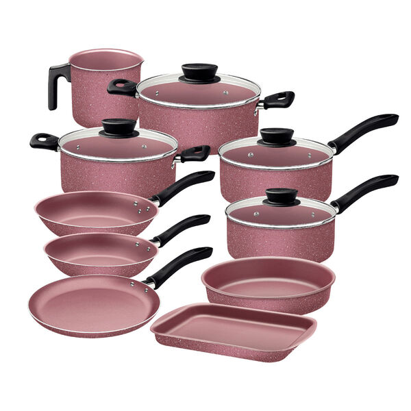 Jogo De Panelas Tramontina Linz 10 Peças Em Alumínio Antiader