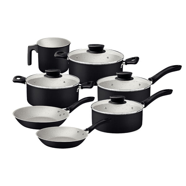 Jogo De Panelas Tramontina Linz 7 Peças Em Alumínio Antiadere