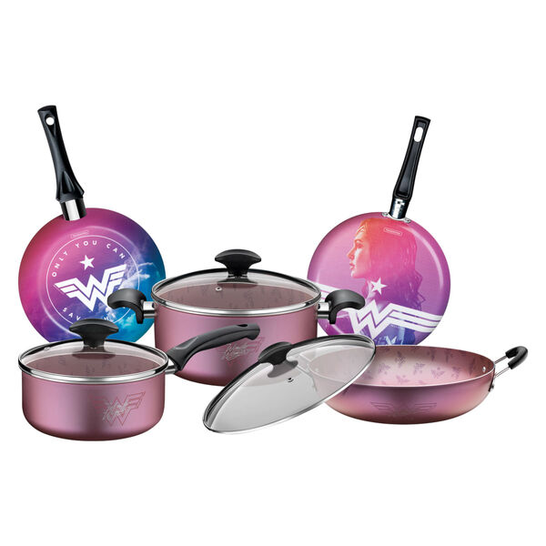Jogo De Panelas Tramontina Mulher Maravilha Em Alumínio Com R