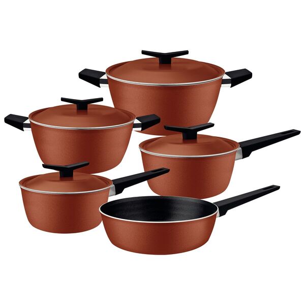 Jogo De Panelas Tramontina Spezia 5 Peças Em Alumínio Antiade