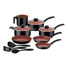 Jogo De Panelas Tramontina Turim 10 Peças Preto Em Alumínio A