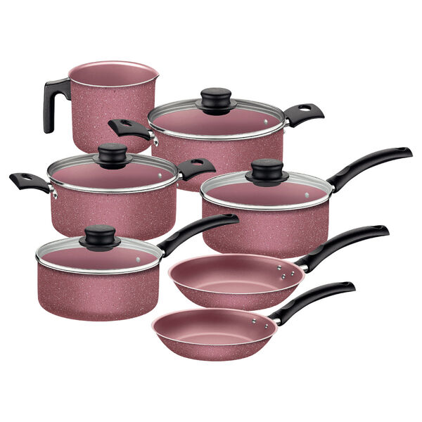 Jogo De Panelas Tramontina Turim 7 Peças Em Alumínio Antiader