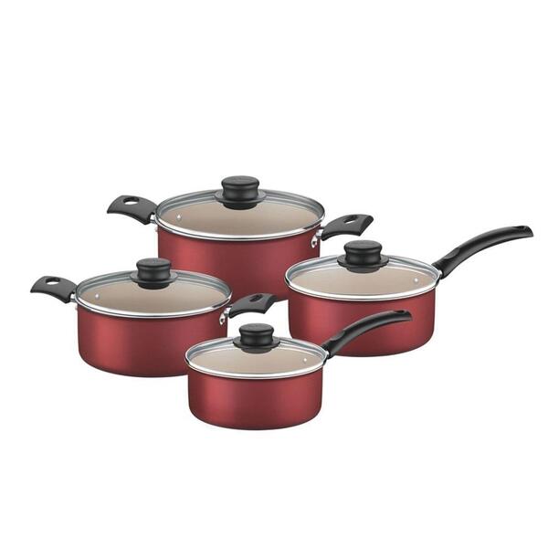 Jogo De Panelas Tramontina Turim Antiaderente Vermelhas 4 Peç