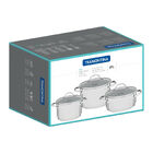 Jogo De Panelas Tramontina Una Em Aço Inox Com Fundo Triplo E