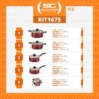 Jogo De Panelas Turim 11 Peças Alumínio Antiaderente Ptv Verm