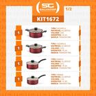 Jogo De Panelas Turim 7 Peças Alumínio Antiaderente Ptv Verme