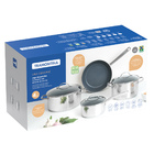 Jogo De Panelas Una Ceramic Aço Inox E Cerâmica De Indução 4