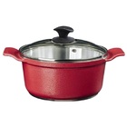 Jogo De Panelas Vermelha Marmorizada Javali Aalt 16 A 24cm