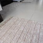 Jogo De Passadeira Cru E Bege Felpudo Quadriculado