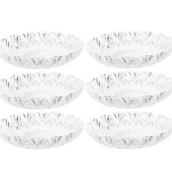 Jogo De Petisqueira Em Vidro 6 Peças Vidro Cristal 12,5cm