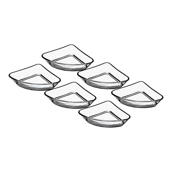 Jogo De Petisqueiras Triangular De Vidro Banquet Arte 16cm 6