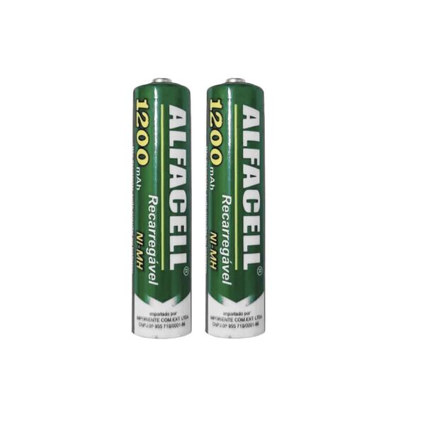 Jogo De Pilhas Recarregável Alfacell Ni-mh 1.2v Aaa 1200mah 2