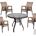 Jogo De Piscina Mesa 4 Cadeiras De Aluminio E Tela - Sarah