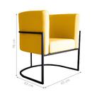 Jogo De Poltronas Decorativas Anne Veludo Amarelo