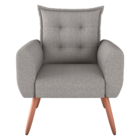 Jogo De Poltronas Decorativas Park  Linho Cinza