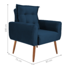 Jogo De Poltronas Decorativas Park Veludo Azul