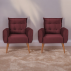 Jogo De Poltronas Decorativas Park Veludo Vinho