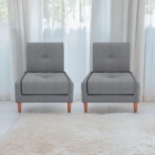 Jogo De Poltronas Decorativas Rita Boucle Cinza