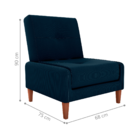 Jogo De Poltronas Decorativas Teslin Suede Azul