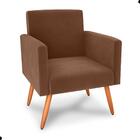 Jogo De Poltronas E Puff Austin Veludo Ferrugem