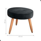 Jogo De Poltronas E Puff Austin Veludo Inca Preto