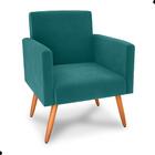 Jogo De Poltronas E Puff Austin Veludo Verde Menta