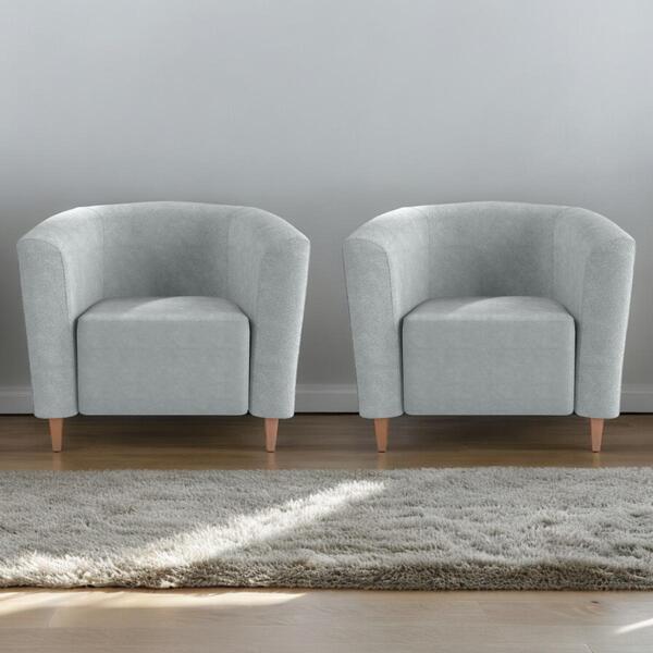 Jogo De Poltronas Para Sala Baker Prata