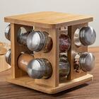 Jogo De Porta Condimentos Giratório Bambus 9 Peças - Home Sty