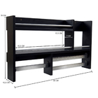 Jogo De Porta Tempero Suspenso Em Mdf Preto + 12 Frascos De 2