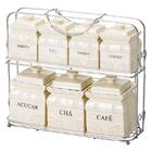 Jogo De Potes 7 Peças Com Suporte De Metal - Bon Gourmet - Cr