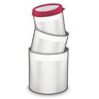 Jogo De Potes Com Tampa Vermelha 3 Pçs Tramontina