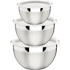 Jogo De Potes Cucina Em Aco Inox Com Tampa Plastica 3 Pecas T