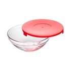 Jogo De Potes De Vidro Com Tampa De Plástico Coloridas 5 Peça
