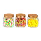 Jogo De Potes De Vidro Com Tampa Rose Gold 3 Peças - Casambie