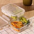 Jogo De Potes De Vidro Hermético Com Divisória 640ml 5 Peças