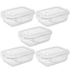 Jogo De Potes De Vidro Hermético Com Divisória 640ml 5 Peças