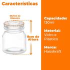 Jogo De Potes De Vidro Hermético Multiuso 130ml 9 Peças - Hau