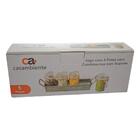 Jogo De Potes De Vidro Hermético Porta Tempero Com Suporte In