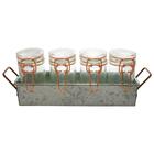 Jogo De Potes De Vidro Hermético Porta Tempero Com Suporte In