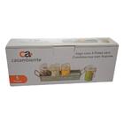 Jogo De Potes De Vidro Hermético Porta Tempero Com Suporte In