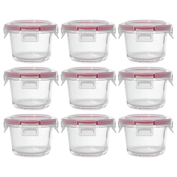 Jogo De Potes De Vidro Hermético Redondo 9 Peças 200ml - Casa